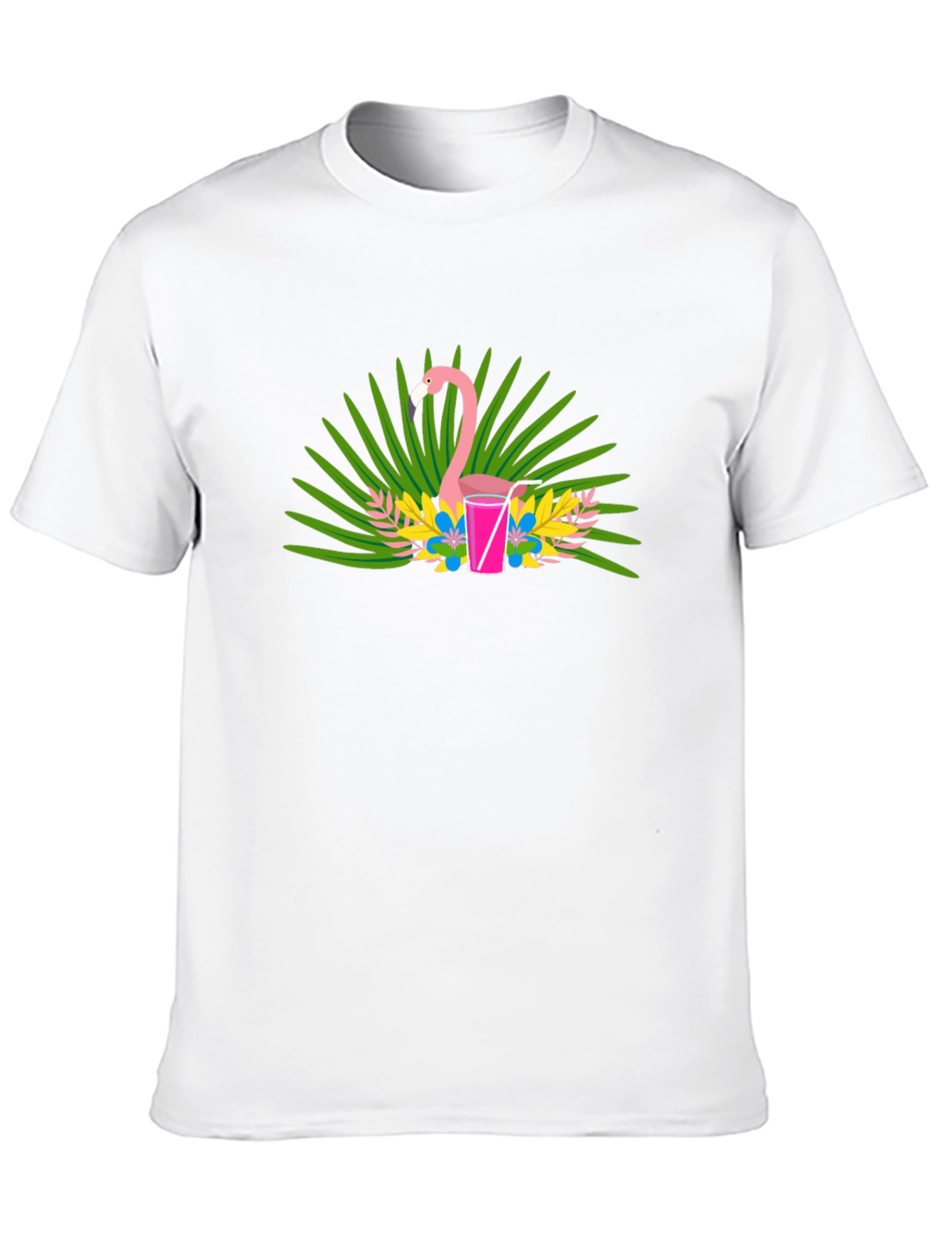 Flamingo Cocktail Graphic Tee - Black