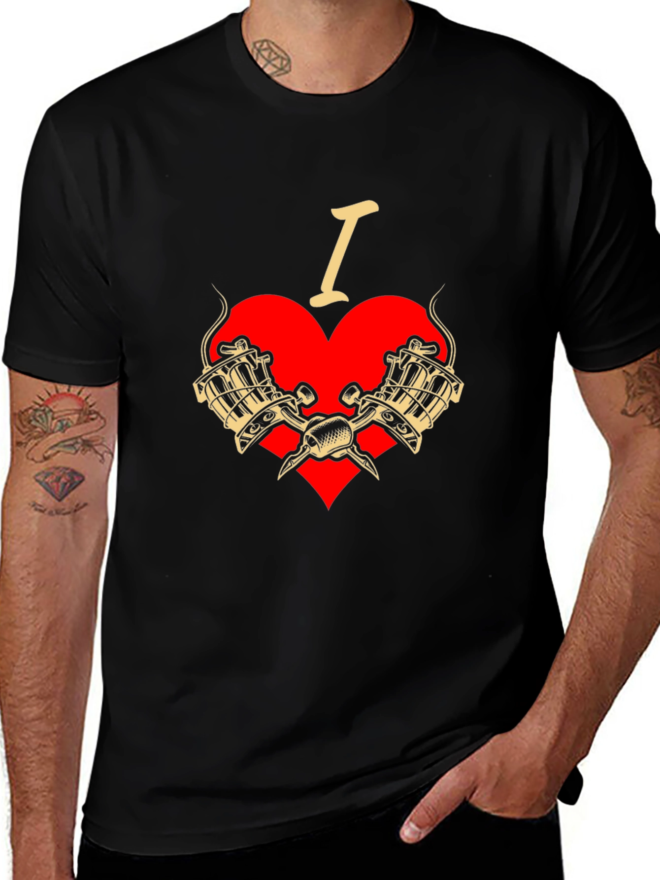 I Love Tattoos T-Shirt - Tattoo Machine Graphic Tee