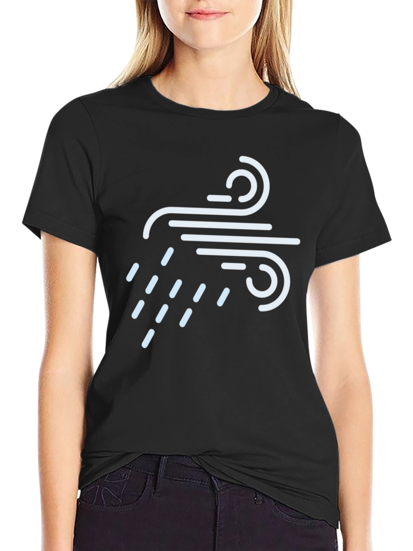 Wind & Rain Graphic Tee - Black Crew Neck