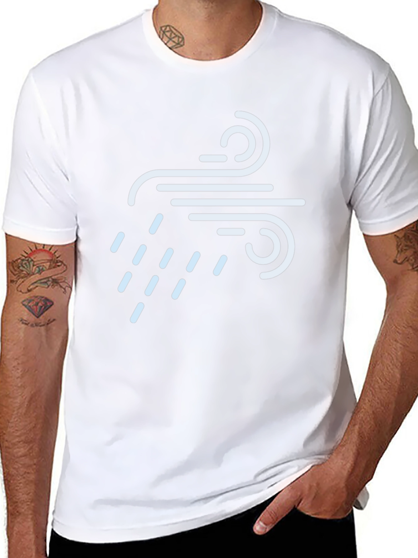 Wind & Rain Graphic Tee - Black Crew Neck