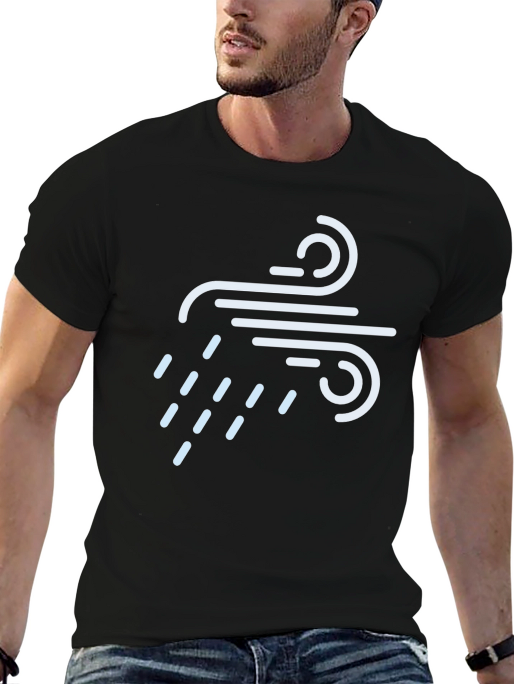 Wind & Rain Graphic Tee - Black Crew Neck