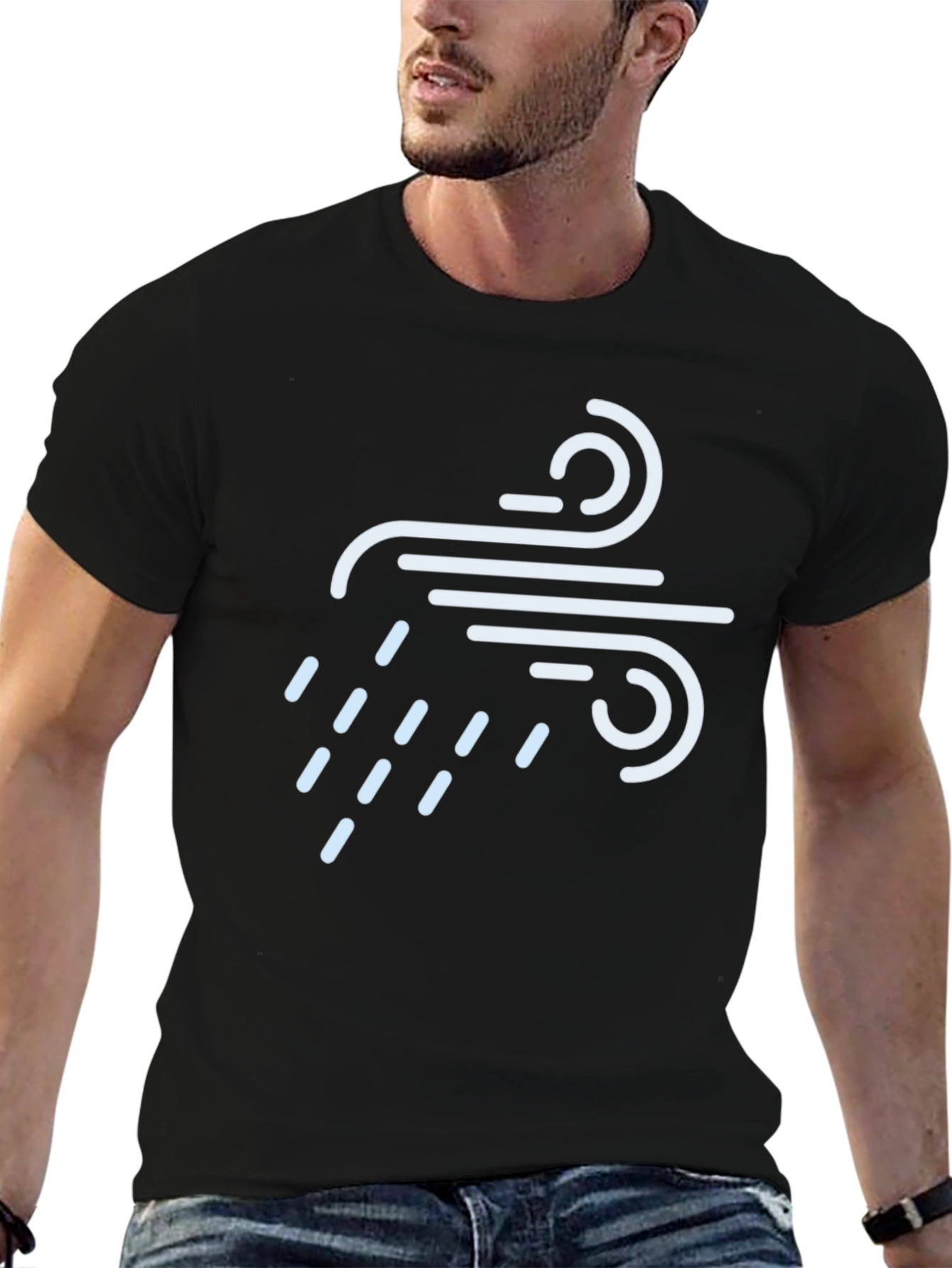 Wind & Rain Graphic Tee - Black Crew Neck