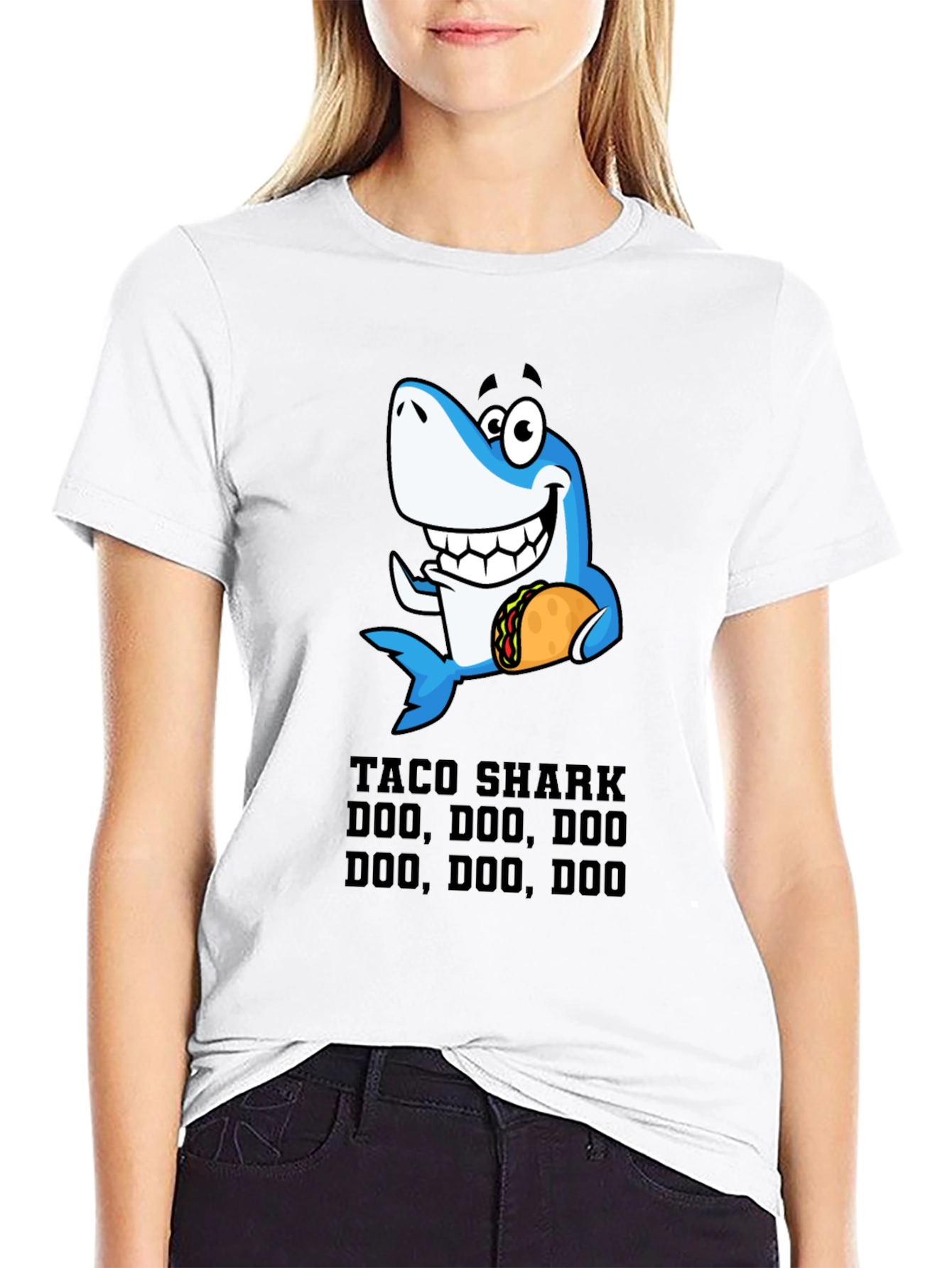 Taco Shark Doo Doo Funny Graphic Tee