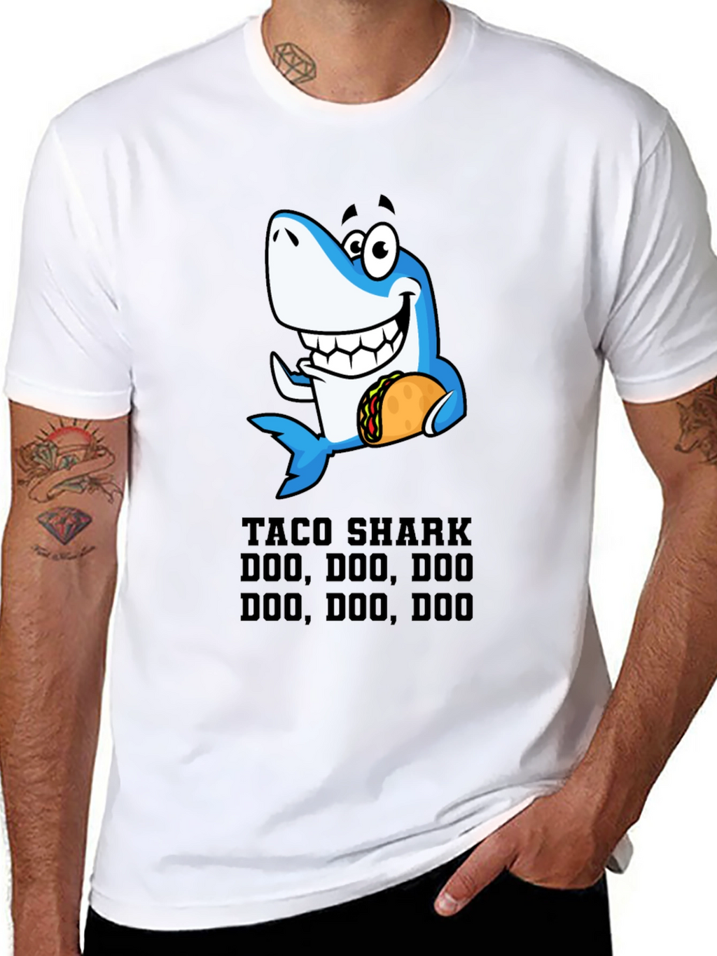 Taco Shark Doo Doo Funny Graphic Tee