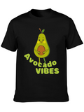 Avocado Vibes Graphic Tee - Soft Black Cotton T-Shirt
