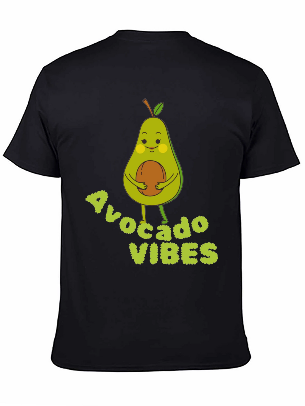 Avocado Vibes Graphic Tee - Soft Black Cotton T-Shirt