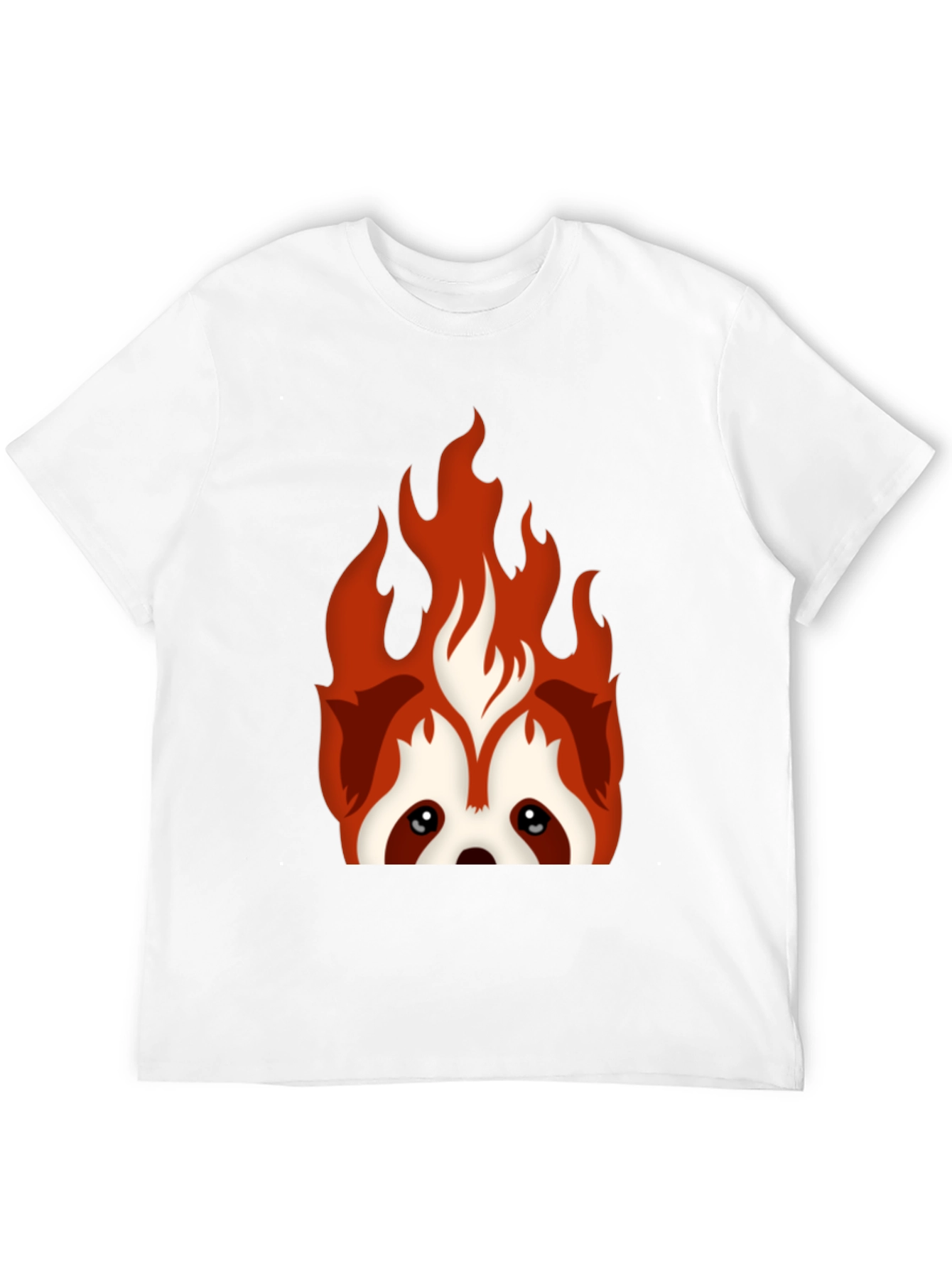 Fiery Red Panda Graphic Tee - Black Cotton Blend