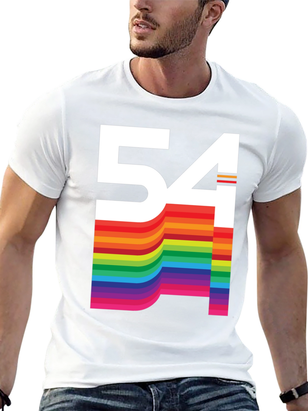 Retro Rainbow 54 Graphic Tee