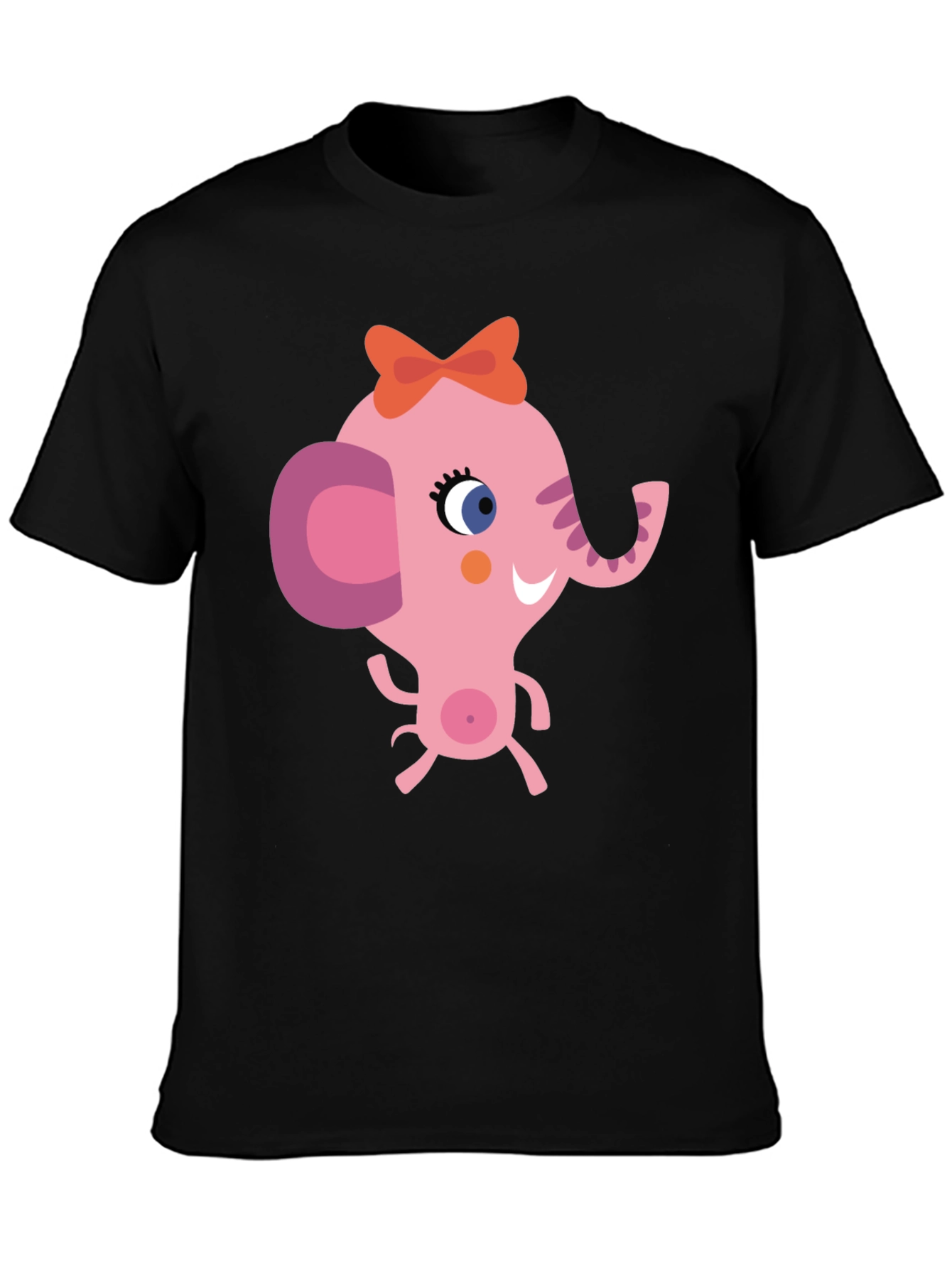 Cute Cartoon Elephant Graphic T-Shirt