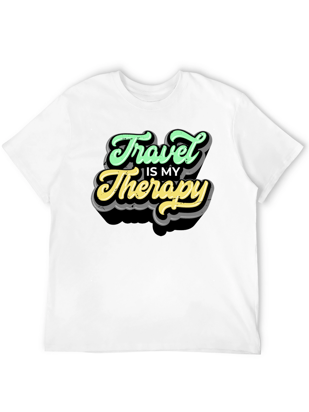 Travel Is My Therapy Black T-Shirt