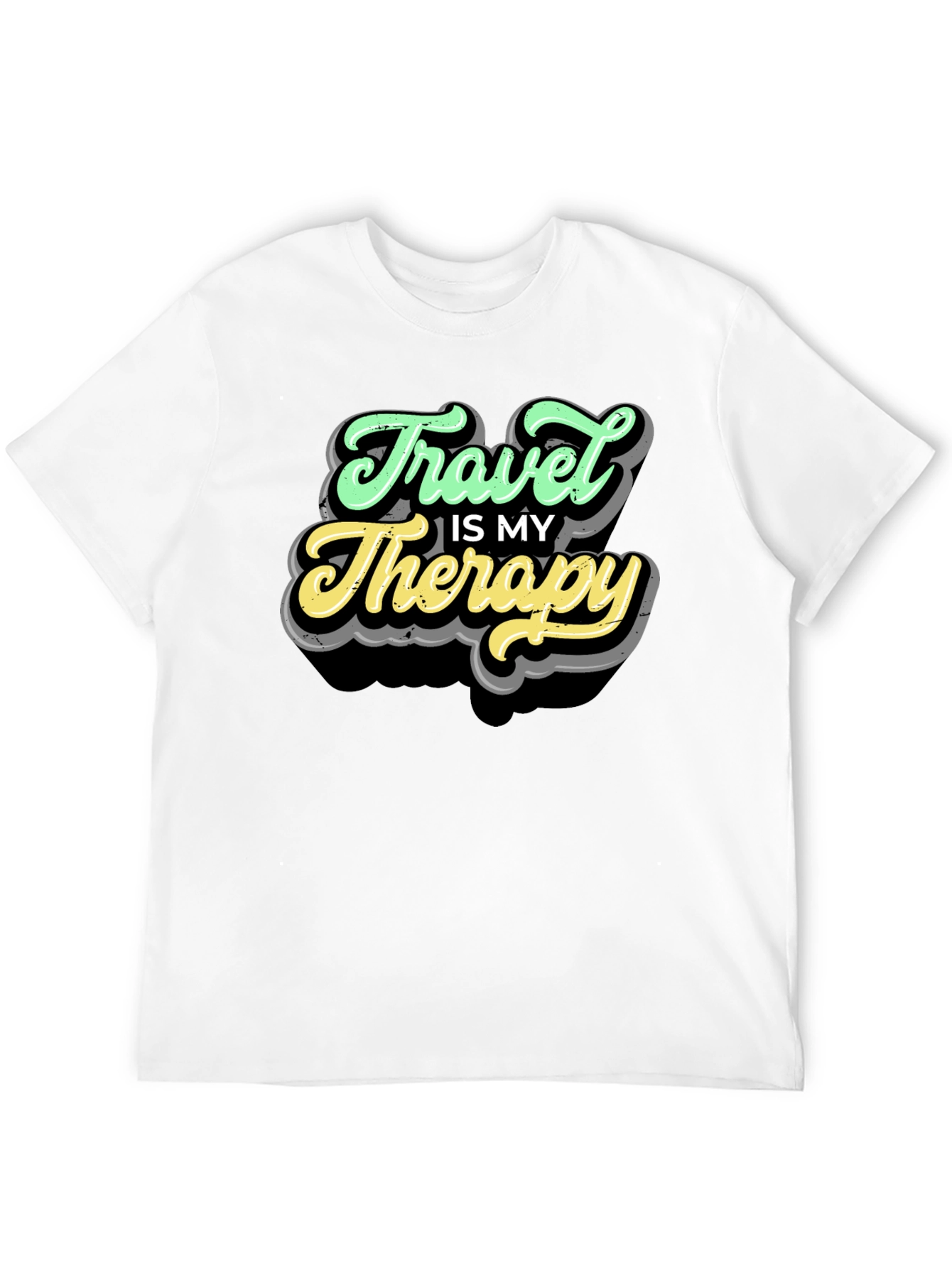 Travel Is My Therapy Black T-Shirt
