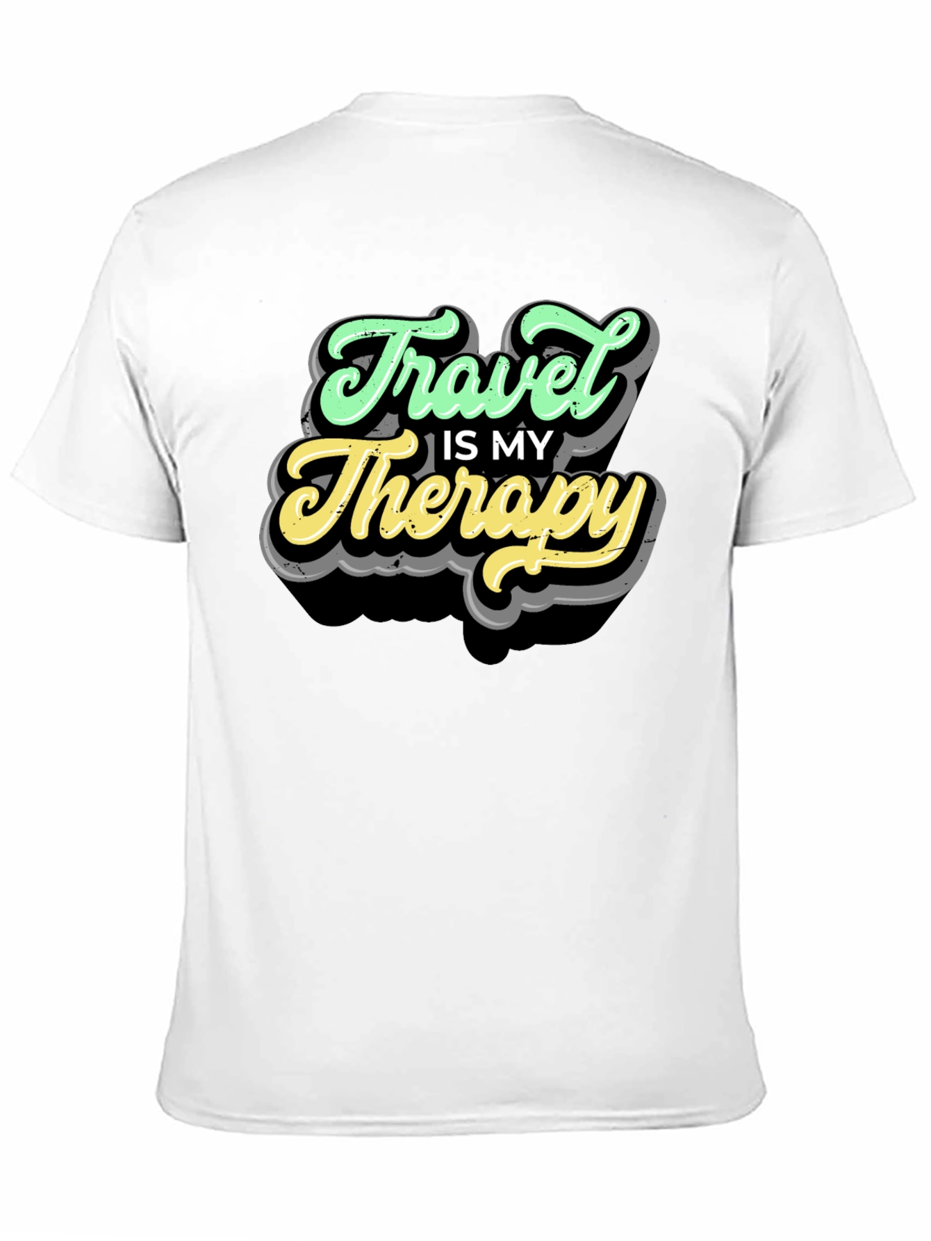 Travel Is My Therapy Black T-Shirt