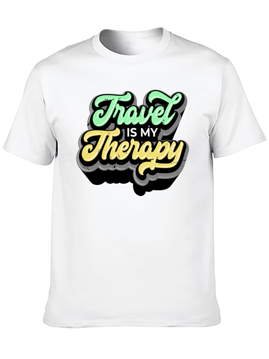 Travel Is My Therapy Black T-Shirt