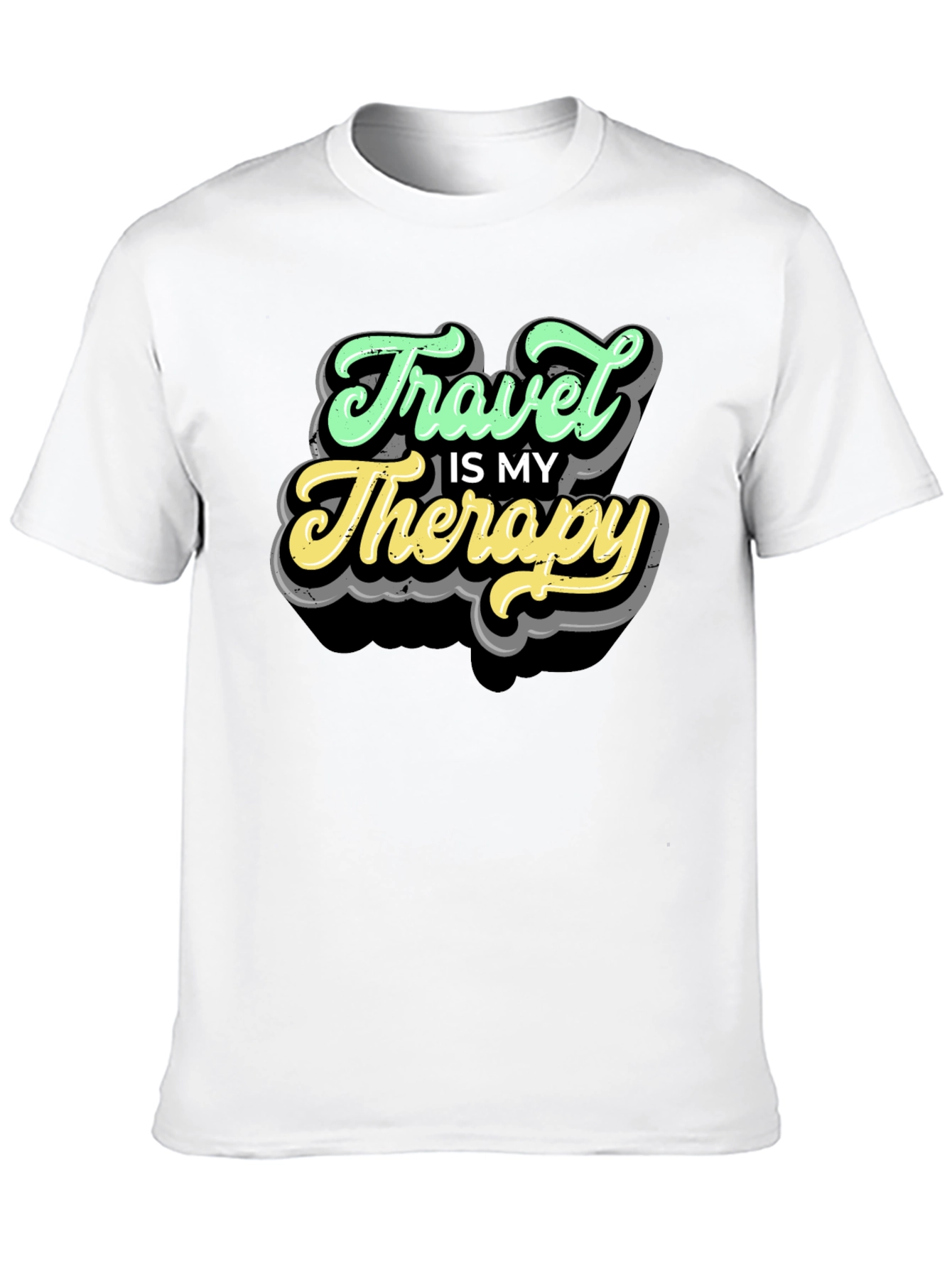 Travel Is My Therapy Black T-Shirt