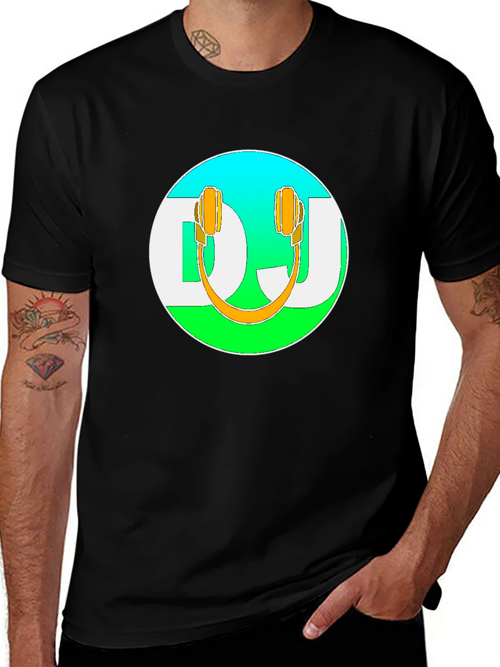 DJ Headphones Graphic Tee - Black