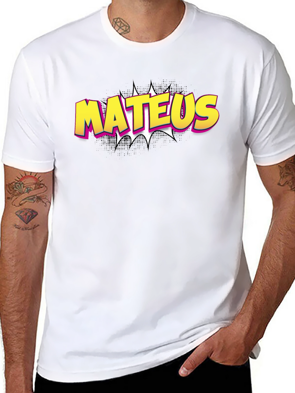 Mateus Comic Style Black T-Shirt