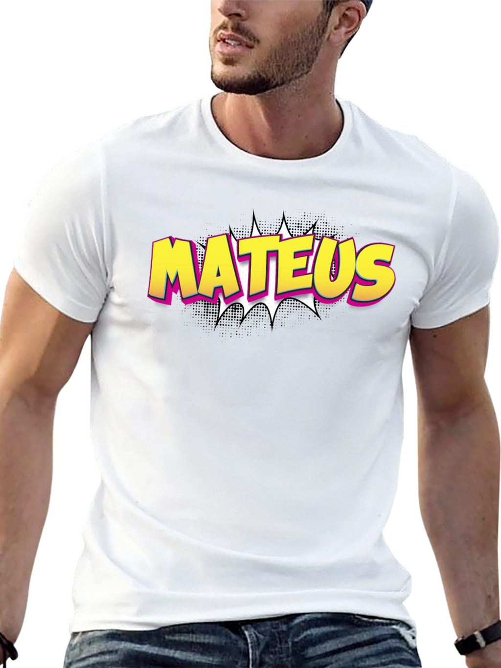 Mateus Comic Style Black T-Shirt