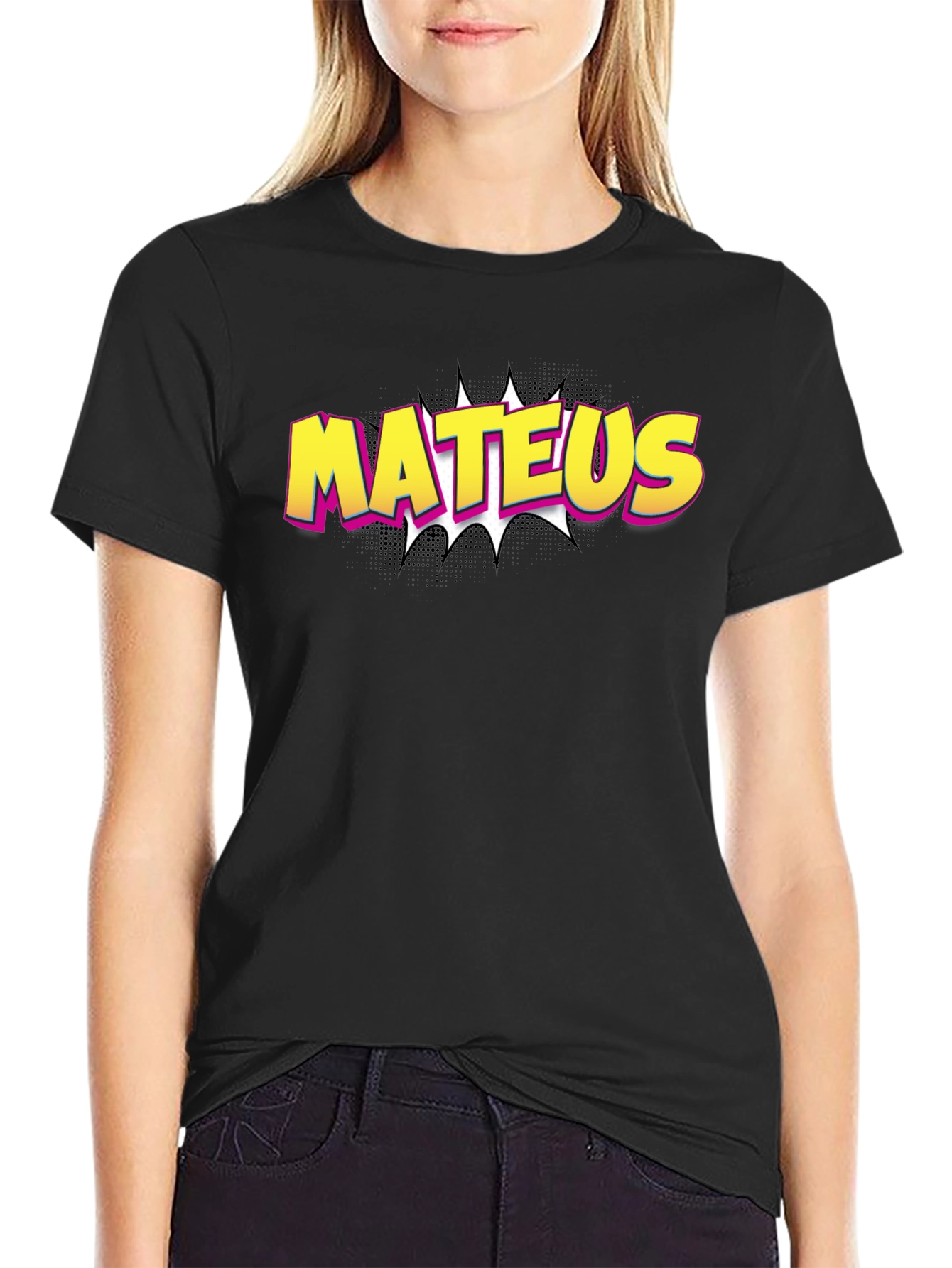 Mateus Comic Style Black T-Shirt