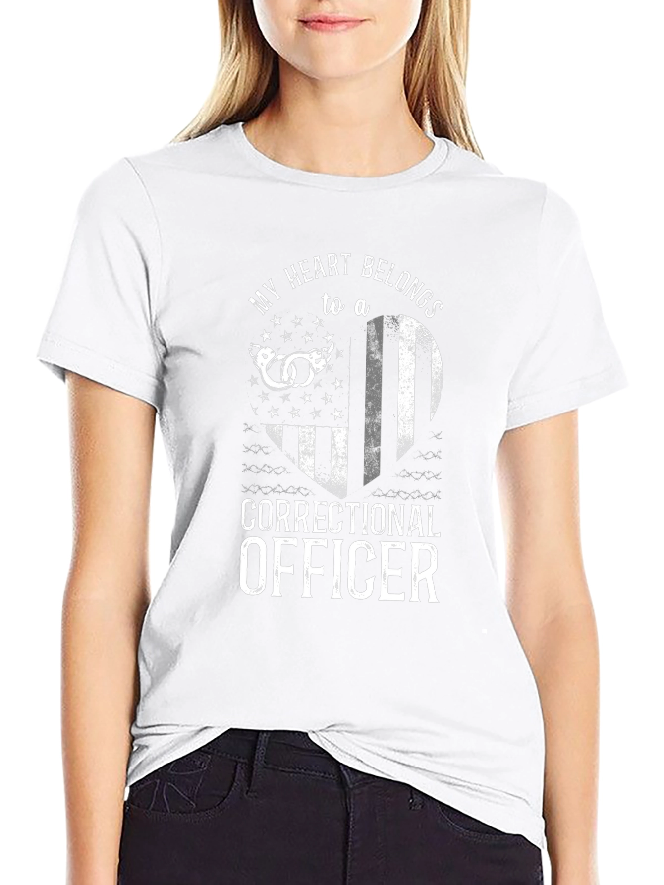 Correctional Officer Heart Graphic T-Shirt