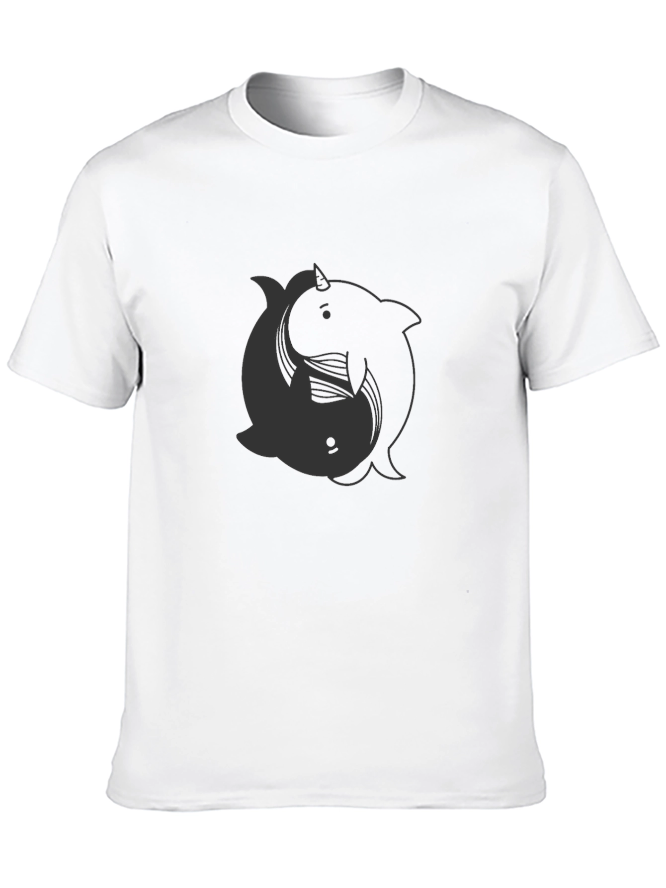 Yin Yang Narwhal T-Shirt - Dark Aesthetic