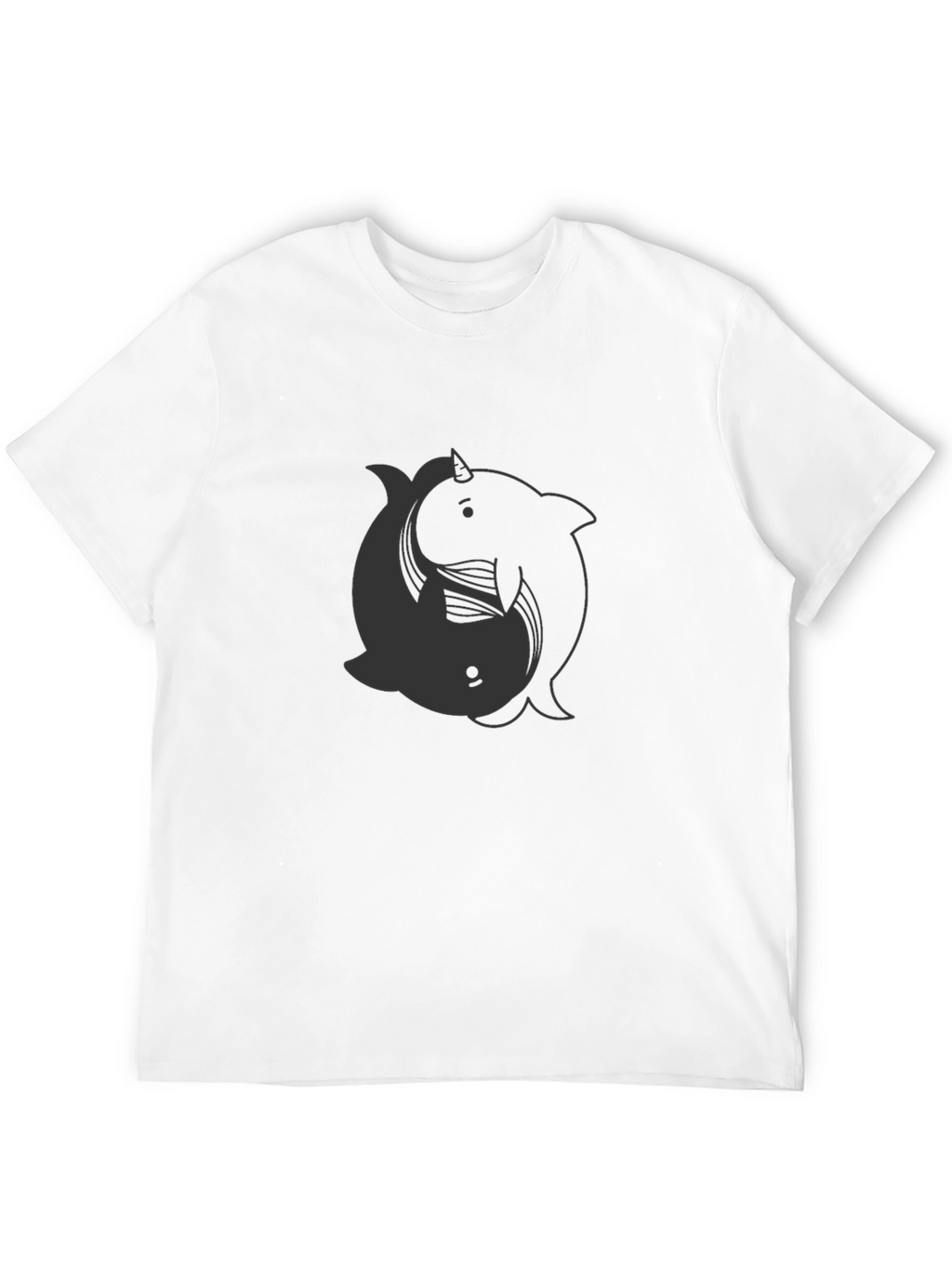 Yin Yang Narwhal T-Shirt - Dark Aesthetic