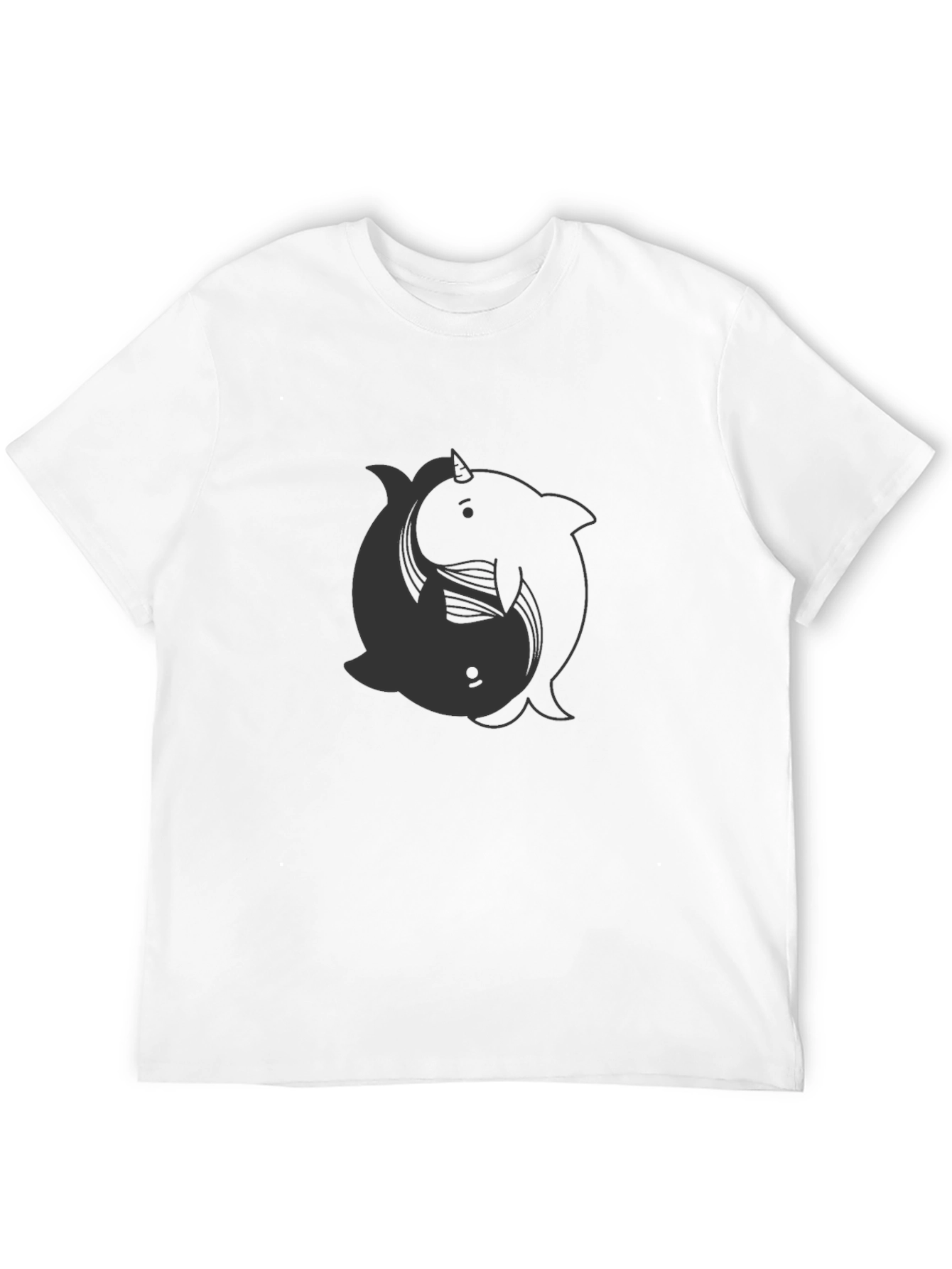 Yin Yang Narwhal T-Shirt - Dark Aesthetic