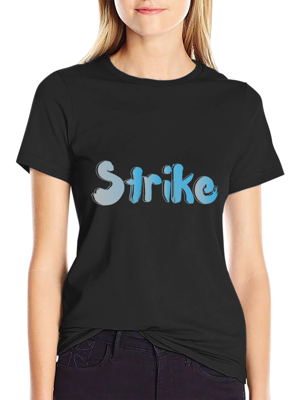 Strike Graphic Tee - Stylish Black Cotton T-Shirt