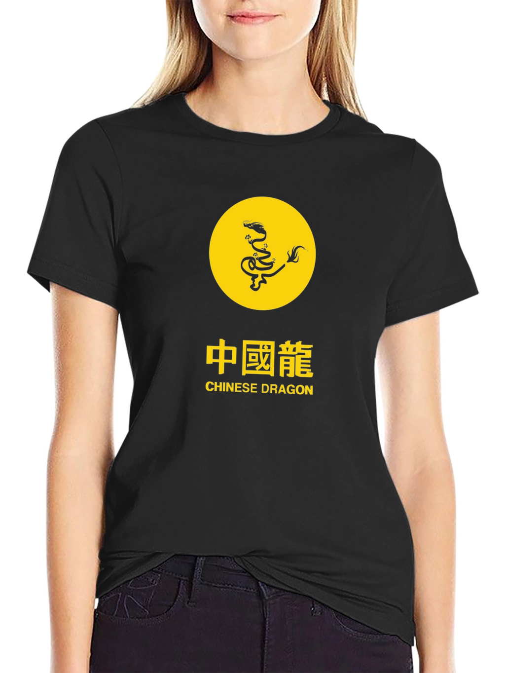 Chinese Dragon Graphic Black T-Shirt