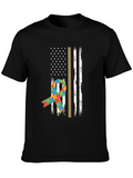 Autism Awareness American Flag T-Shirt