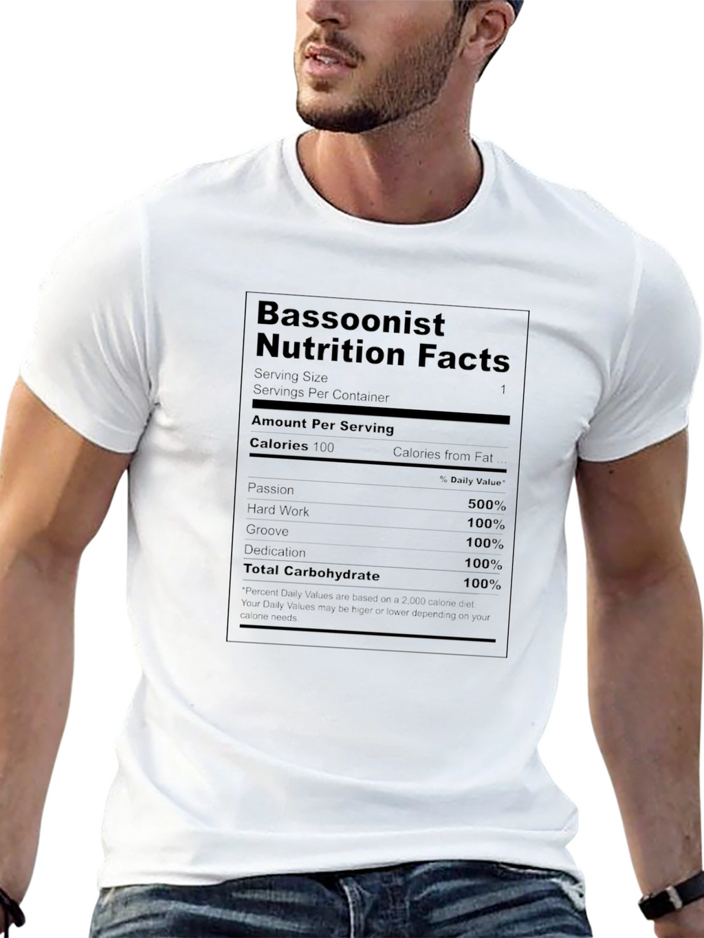 Bassoonist Nutrition Facts Graphic T-Shirt