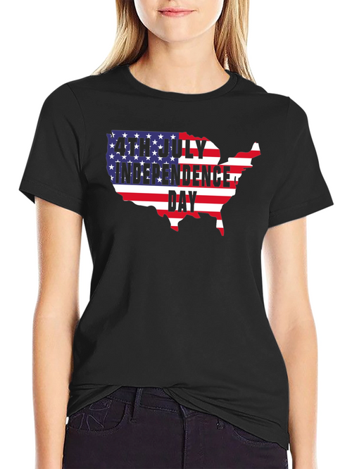 4th of July Independence Day USA Map T-Shirt