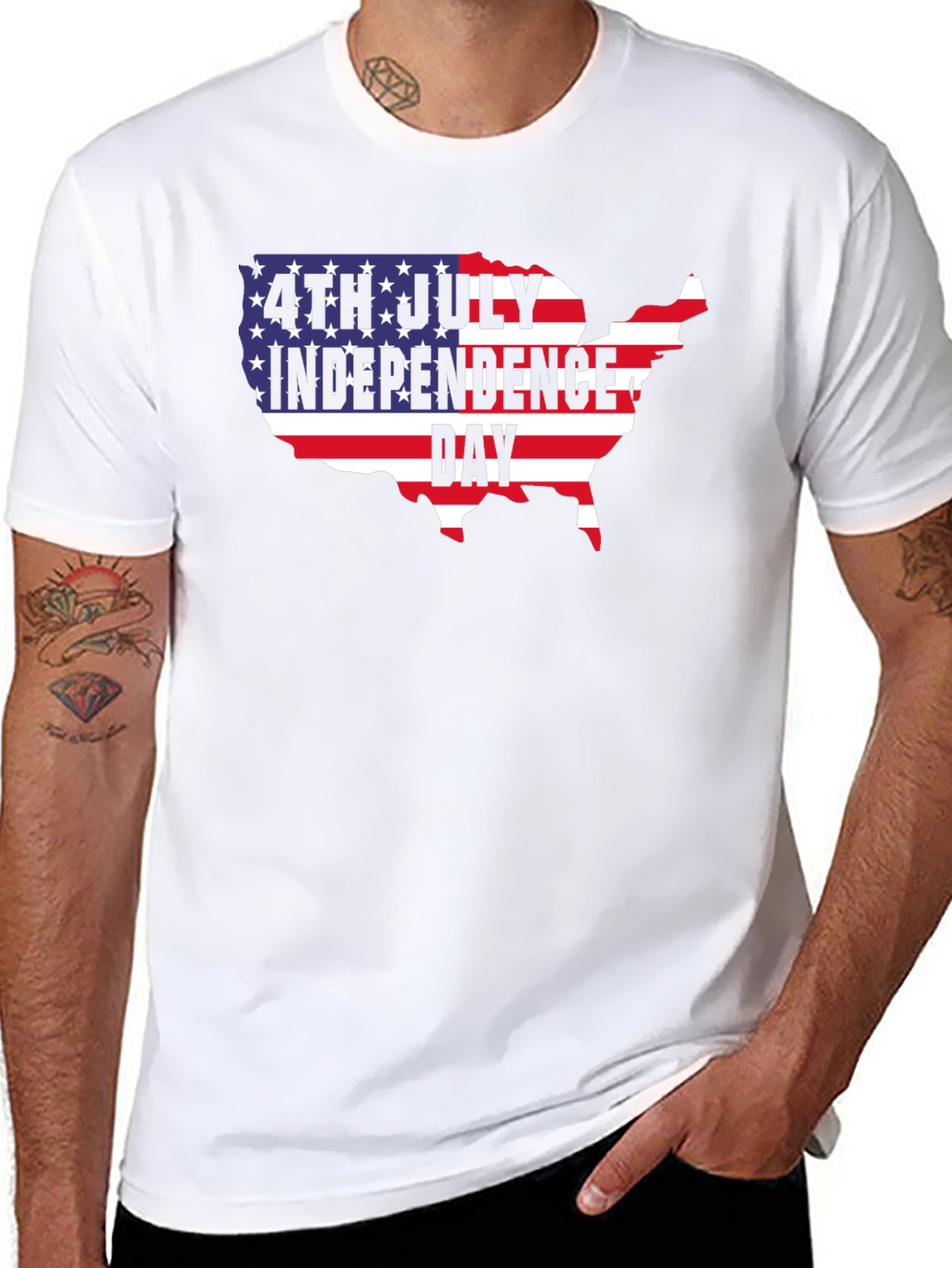 4th of July Independence Day USA Map T-Shirt