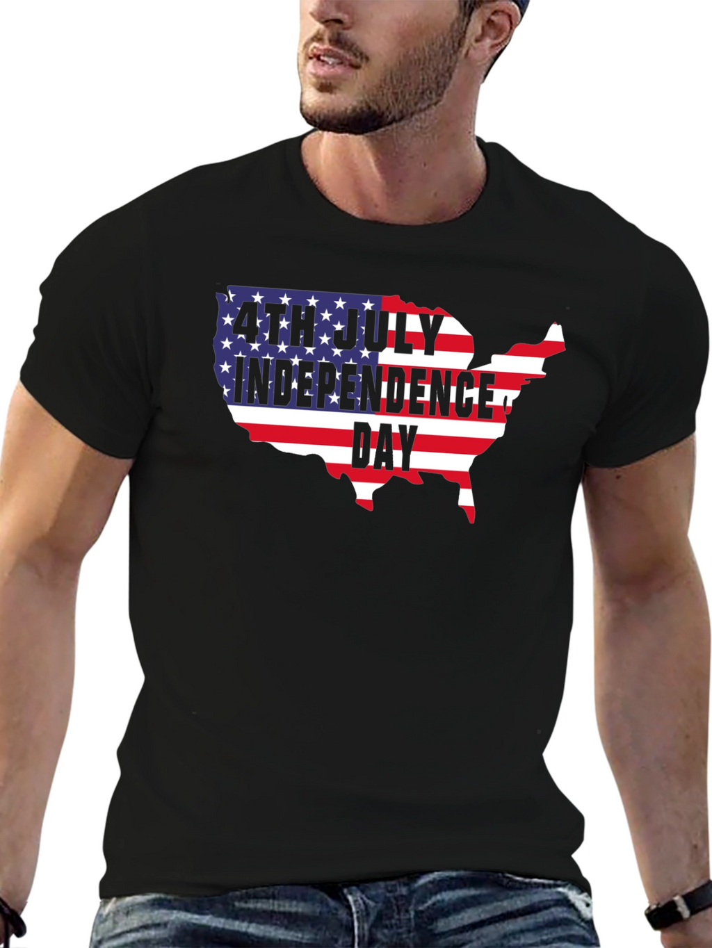 4th of July Independence Day USA Map T-Shirt