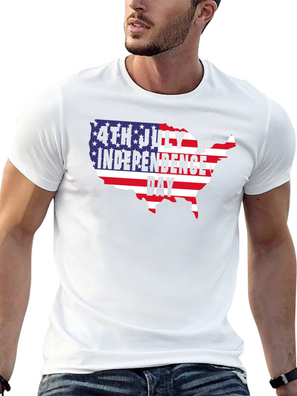 4th of July Independence Day USA Map T-Shirt