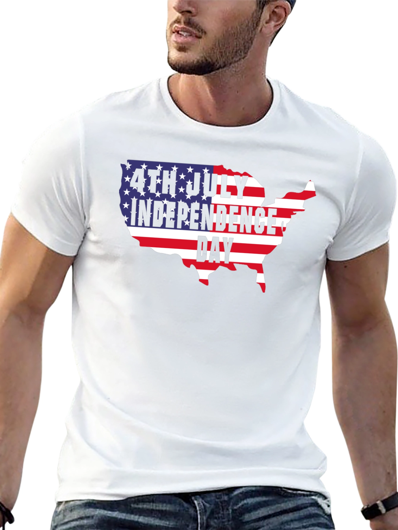 4th of July Independence Day USA Map T-Shirt
