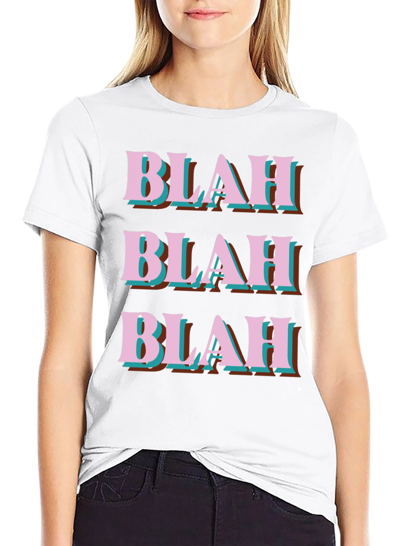 Blah Graphic Tee - Trendy Slogan T-Shirt