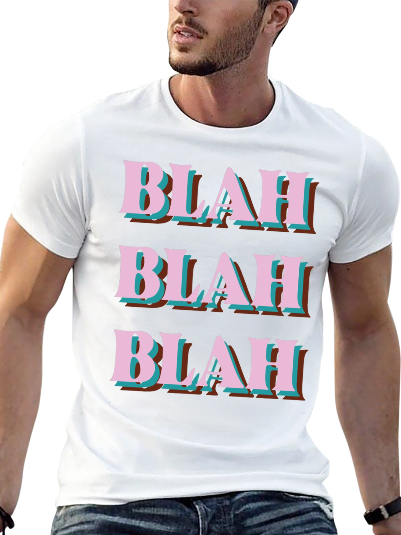 Blah Graphic Tee - Trendy Slogan T-Shirt