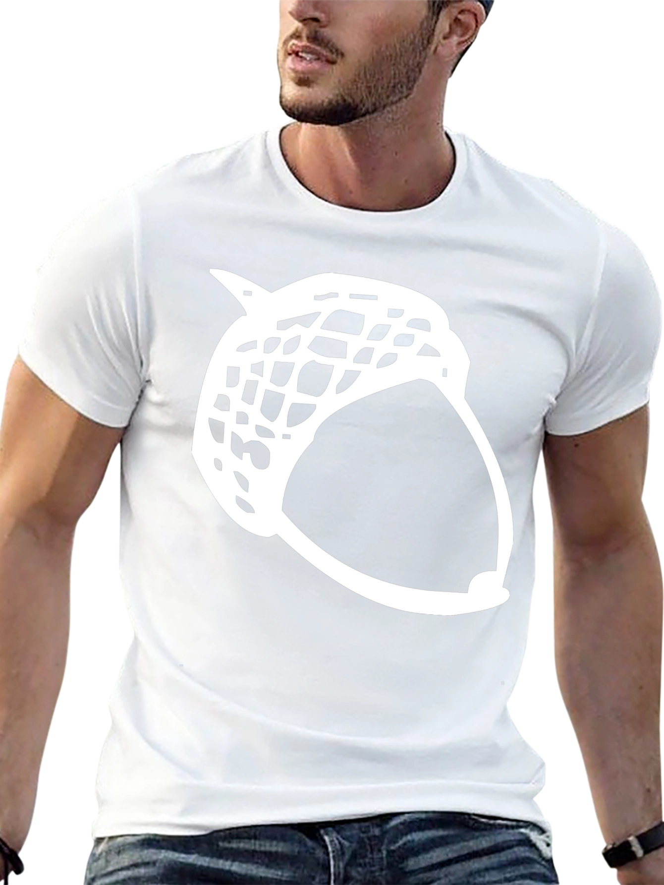 Acorn Graphic Tee - Black Cotton T-Shirt