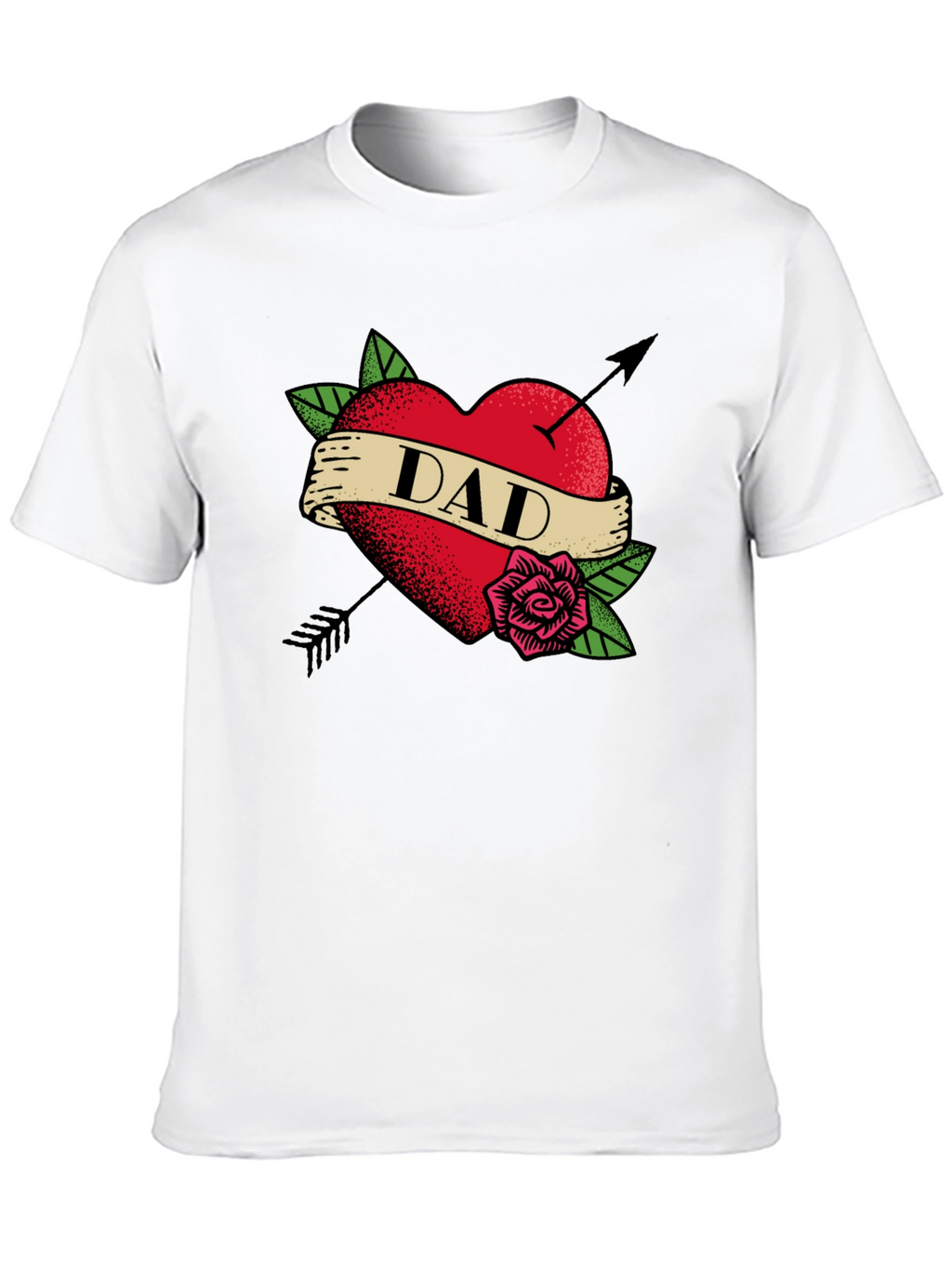 Dad Heart Tattoo Black T-Shirt - Fathers Day Gift
