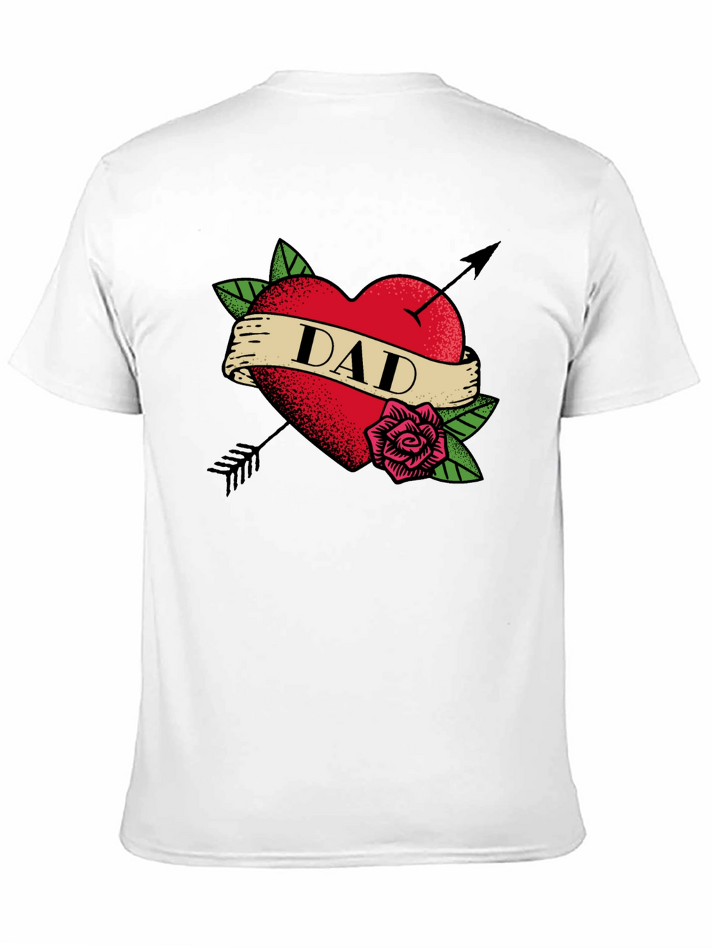 Dad Heart Tattoo Black T-Shirt - Fathers Day Gift