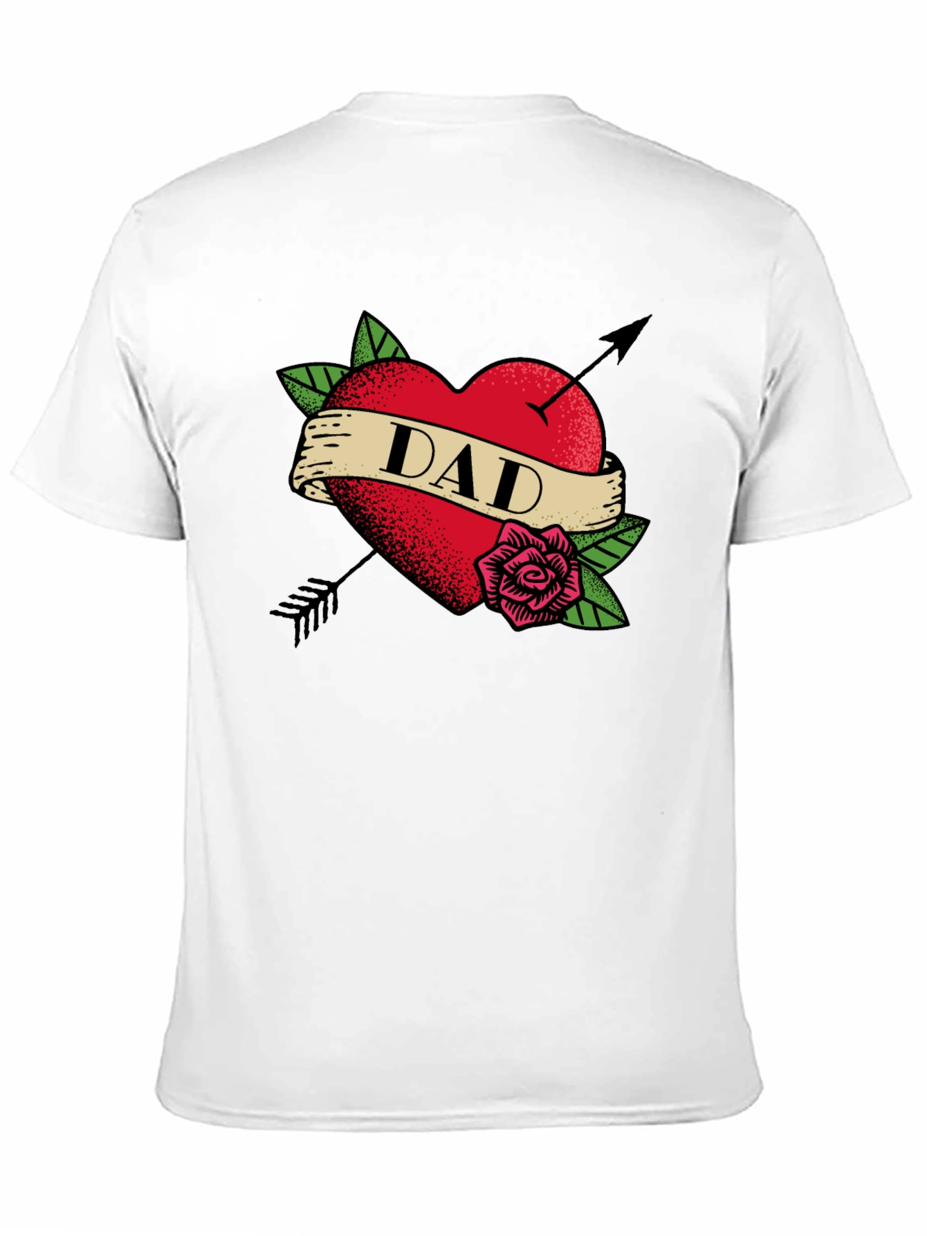 Dad Heart Tattoo Black T-Shirt - Fathers Day Gift
