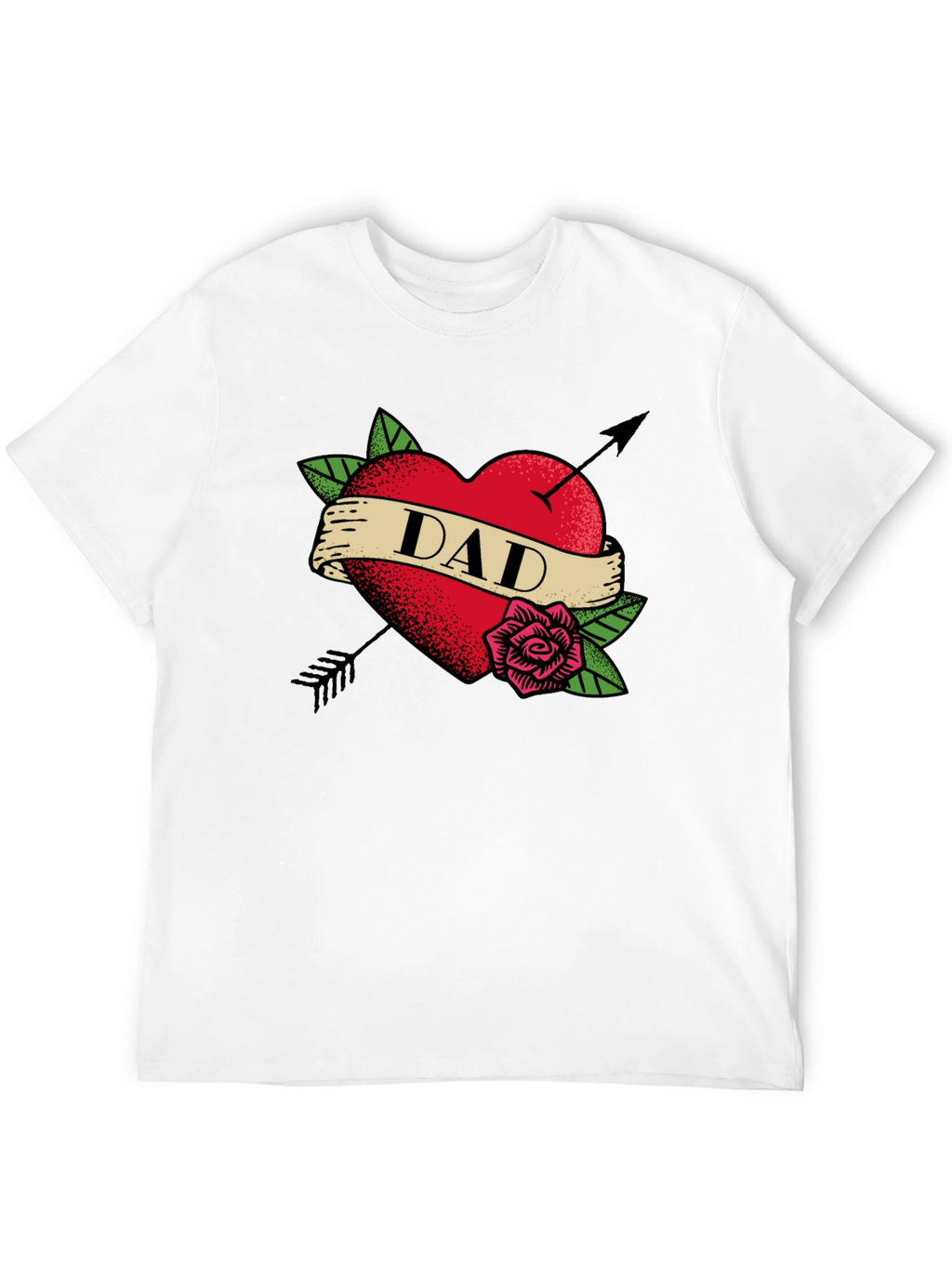 Dad Heart Tattoo Black T-Shirt - Fathers Day Gift