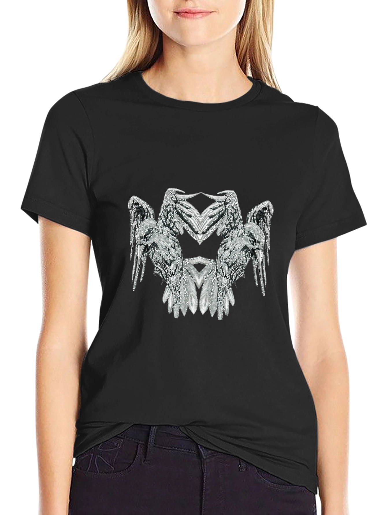 Raven Graphic Print Black T-Shirt
