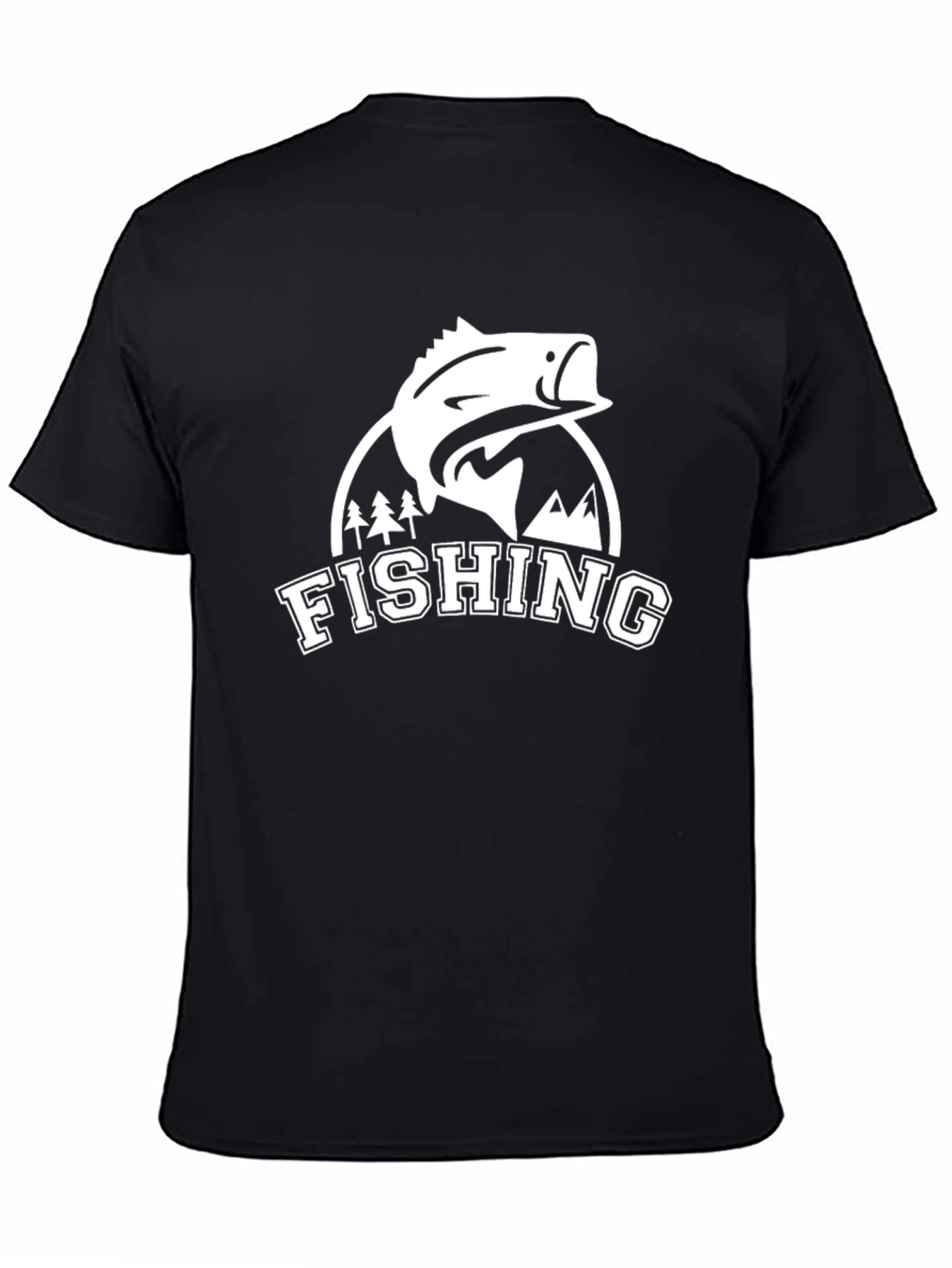 Mens Fishing Graphic Tee - Black