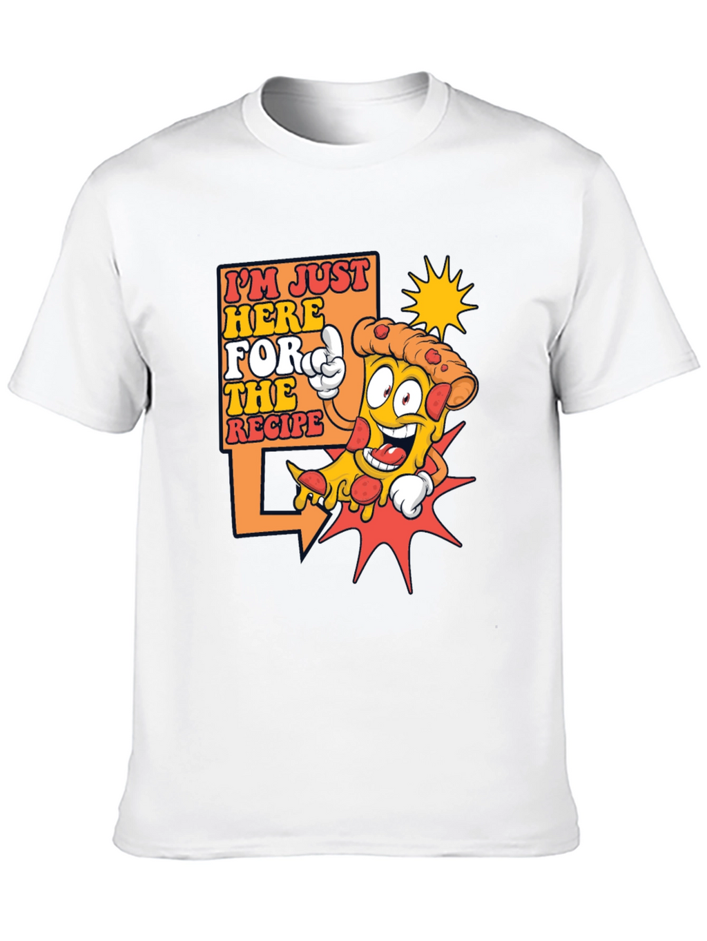 Funny Pizza Recipe T-Shirt - Foodie Tee