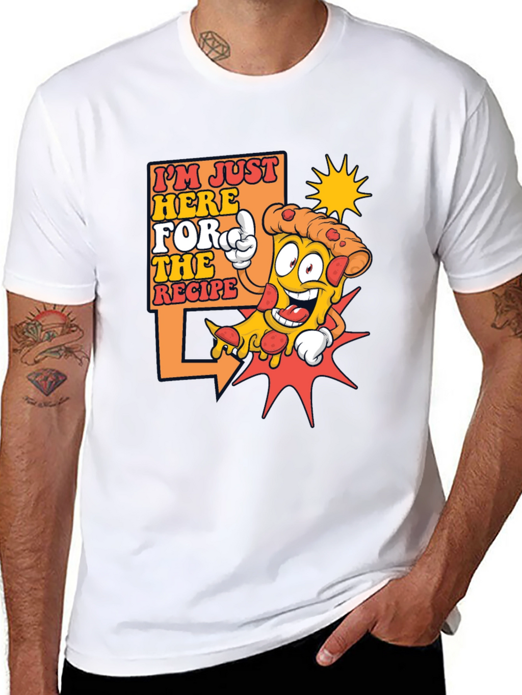 Funny Pizza Recipe T-Shirt - Foodie Tee