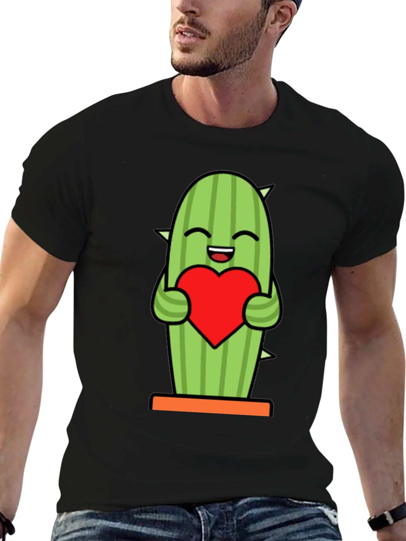 Cactus Heart Graphic Tee - Cute Plant Lover Shirt