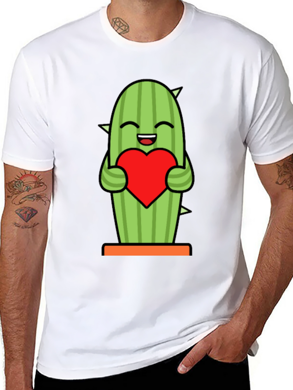 Cactus Heart Graphic Tee - Cute Plant Lover Shirt