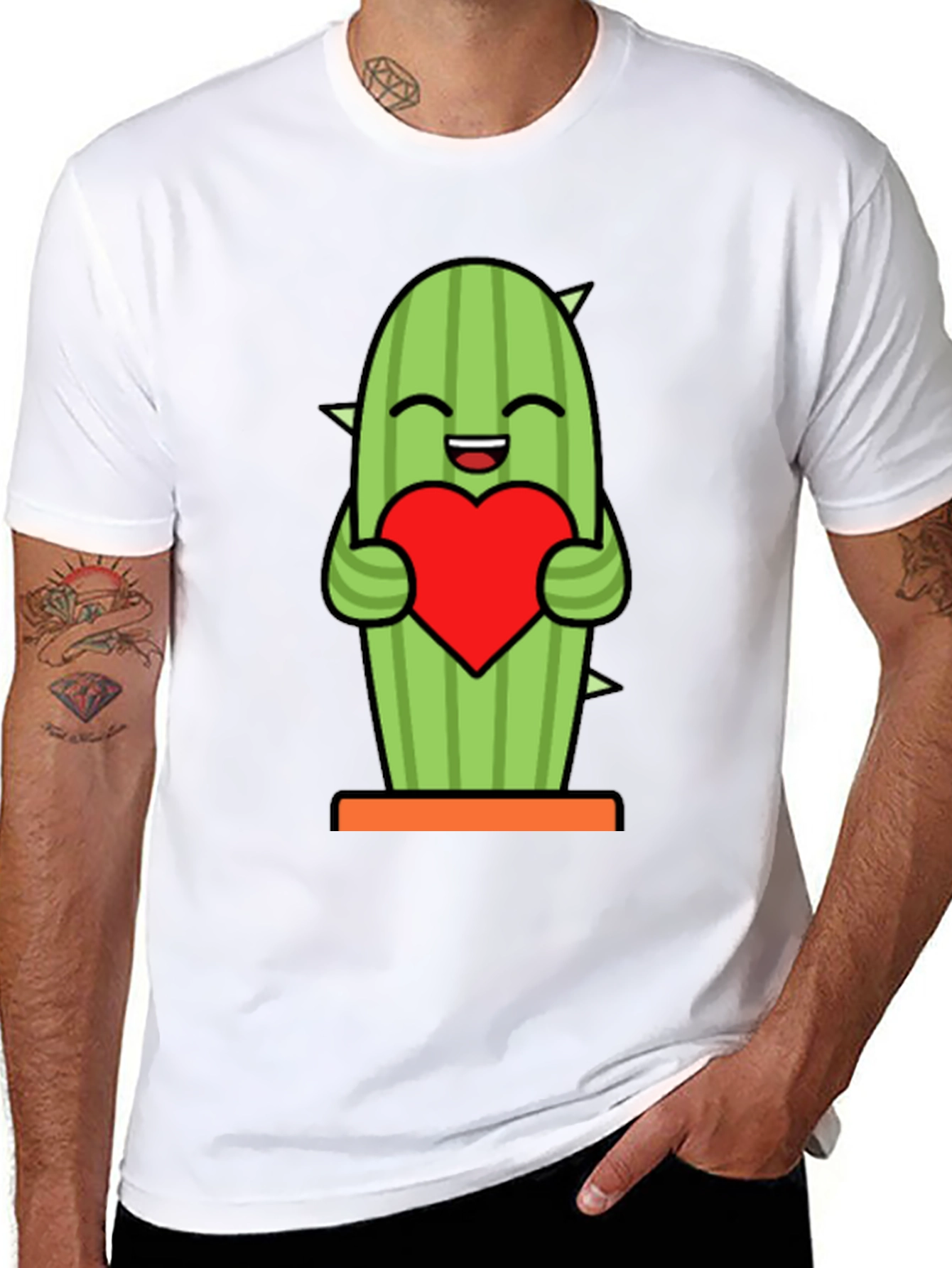 Cactus Heart Graphic Tee - Cute Plant Lover Shirt