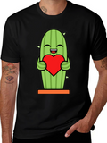 Cactus Heart Graphic Tee - Cute Plant Lover Shirt